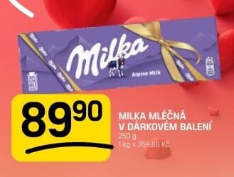 Milka mléčná v dárkovém balení - FLOP aktualniletaky.eu