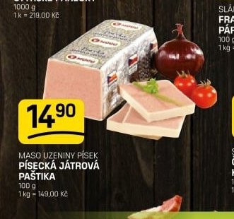 Maso Uzeniny Písek Písecká játrová paštika - FLOP aktualniletaky.eu