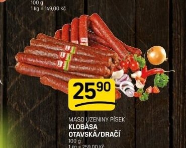 Maso Uzeniny Písek Klobása otavská/dračí - FLOP aktualniletaky.eu