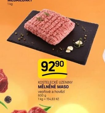 KOSTELECKÉ UZENINY MĚLNĚNÉ MASO - FLOP aktualniletaky.eu