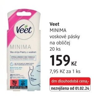 Veet MINIMA voskové pásky na obličej 20 ks - dm drogerie aktualniletaky.eu