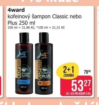 4ward kofeinový šampon Classic nebo Plus 250 ml - Teta drogerie aktualniletaky.eu