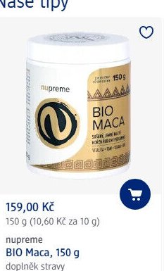 nupreme BIO Maca, 150 g - dm drogerie aktualniletaky.eu