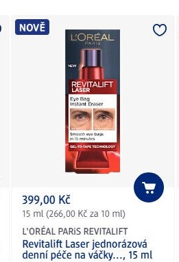 L'ORÉAL PARIS REVITALIFT Laser jednorázová denní péče na váčky..., 15 ml - dm drogerie aktualniletaky.eu
