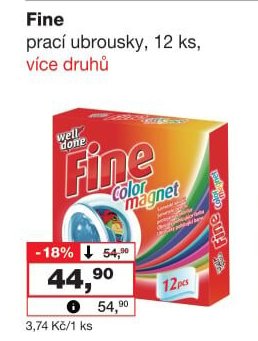 Fine prací ubrousky, 12 ks - Barvy a laky drogerie aktualniletaky.eu