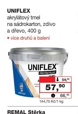 UNIFLEX akrylátový tmel na sádrokarton, zdivo a dřevo, 400 g - Barvy a laky drogerie aktualniletaky.eu