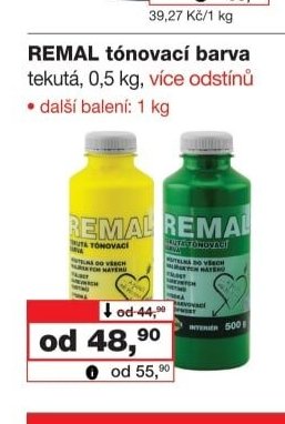 REMAL tónovací barva tekutá, 0,5 kg - Barvy a laky drogerie aktualniletaky.eu