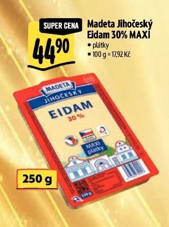 Madeta Jihočeský Eidam 30% MAXI - Albert aktualniletaky.eu