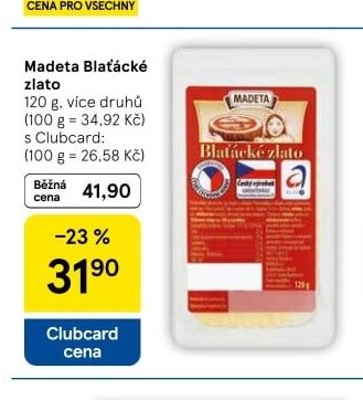 Madeta Blaťácké zlato - Tesco aktualniletaky.eu