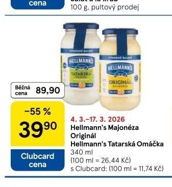 Hellmann's Majonéza Originál / Tatarská Omáčka - Tesco aktualniletaky.eu