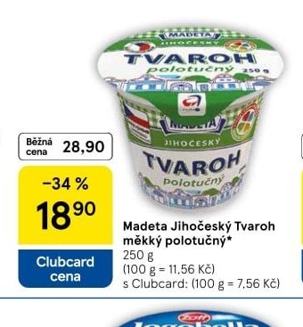 Madeta Jihočeský Tvaroh měkký polotučný - Tesco aktualniletaky.eu