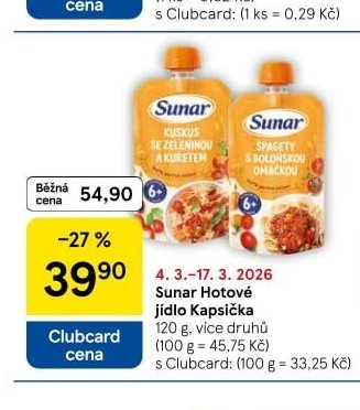 Sunar Hotové jídlo Kapsička - Tesco aktualniletaky.eu