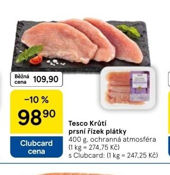 Tesco Krůtí prsní řízek plátky 400 g - Tesco aktualniletaky.eu