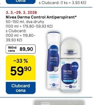 Nivea Derma Control Antiperspirant - Tesco aktualniletaky.eu