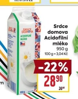 Srdce domova Acidofilní mléko 950 g - BILLA aktualniletaky.eu