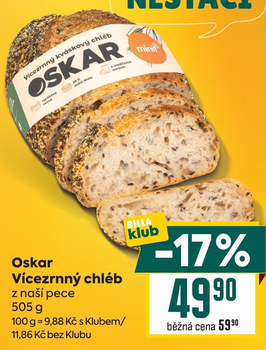 Oskar Vícezrnný chléb z naší pece - BILLA aktualniletaky.eu