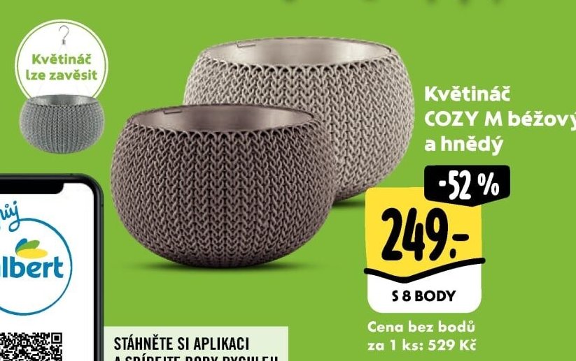 Květináč COZY M béžový a hnědý - Albert aktualniletaky.eu