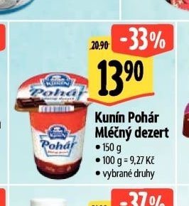 Kunín Pohár Mléčný dezert - Albert aktualniletaky.eu