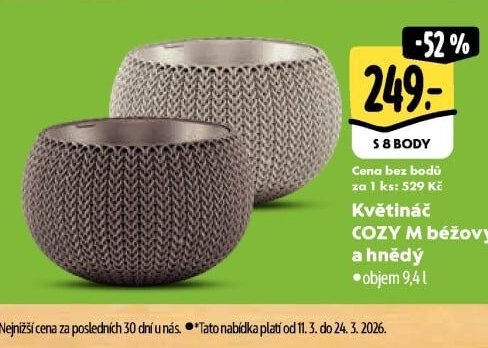 Květináč COZY M béžový a hnědý - Albert aktualniletaky.eu