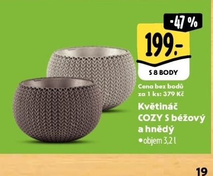Květináč COZY S béžový a hnědý - Albert aktualniletaky.eu