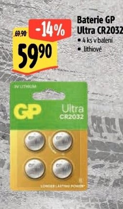 Baterie GP Ultra CR2032 - Albert aktualniletaky.eu