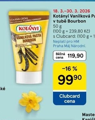 Kotányi Vanilková Pasta v tubě Bourbon - Tesco aktualniletaky.eu