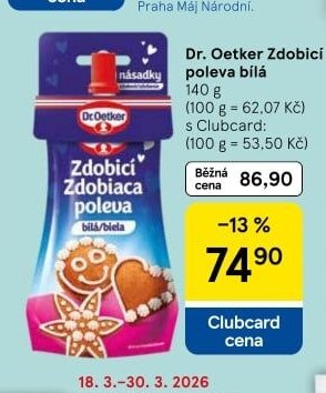 Dr. Oetker Zdobící poleva bílá - Tesco aktualniletaky.eu