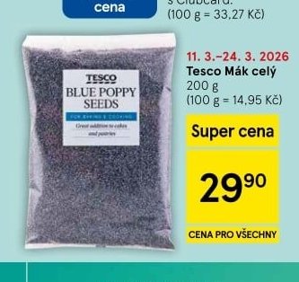 Tesco Mák celý 200 g - Tesco aktualniletaky.eu
