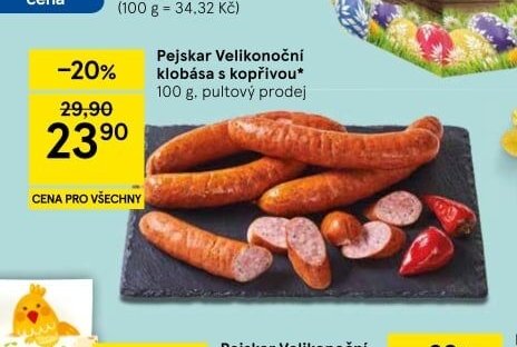 Pejskar Velikonoční klobása s kopřivou - Tesco aktualniletaky.eu