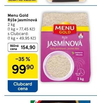 Menu Gold Rýže jasmínová 2 kg - Tesco aktualniletaky.eu