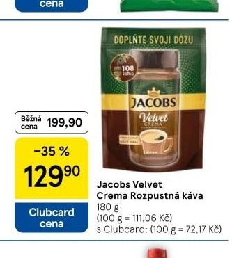 Jacobs Velvet Crema Rozpustná káva - Tesco aktualniletaky.eu