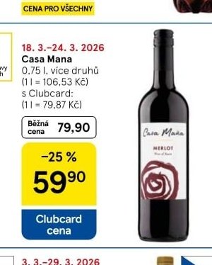 Casa Mana 0,75 l - Tesco aktualniletaky.eu