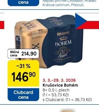 Krušovice Bohém 8x 0,5 l - Tesco aktualniletaky.eu