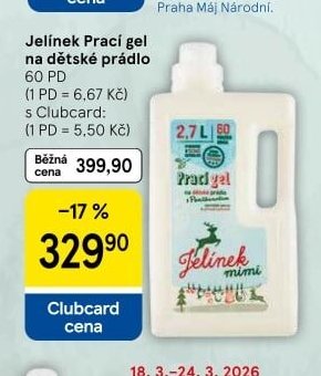 Jelínek Prací gel na dětské prádlo - Tesco aktualniletaky.eu