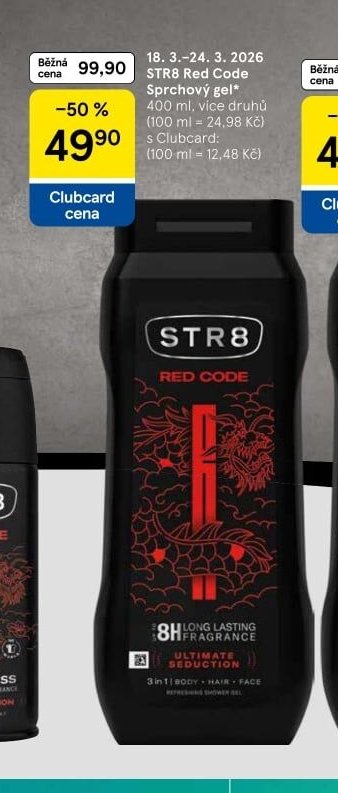 STR8 Red Code Sprchový gel 400 ml - Tesco aktualniletaky.eu