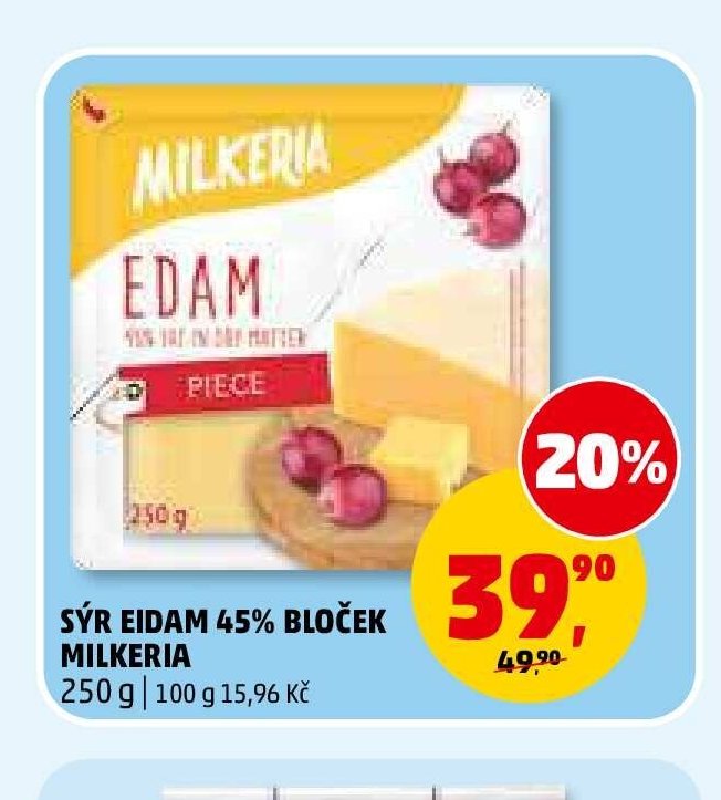SÝR EIDAM 45% BLOČEK MILKERIA - Penny Market aktualniletaky.eu