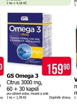 GS Omega 3 Citrus 3000 mg, 60 + 30 kapslí - Teta drogerie aktualniletaky.eu