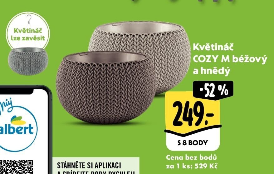 Květináč COZY M béžový a hnědý - Albert aktualniletaky.eu