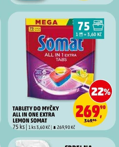 TABLETY DO MYČKY ALL IN ONE EXTRA LEMON SOMAT - Penny Market aktualniletaky.eu