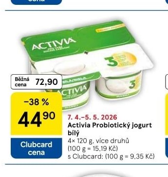 Activia Probiotický jogurt bílý - Tesco aktualniletaky.eu