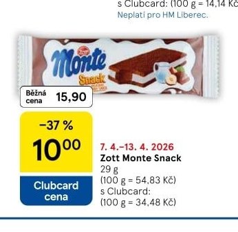 Zott Monte Snack - Tesco aktualniletaky.eu