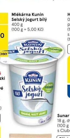 Mlékárna Kunín Selský jogurt bílý - Tesco aktualniletaky.eu