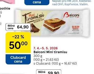 Balconi Mini tiramisu - Tesco aktualniletaky.eu
