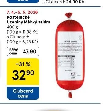 Kostelecké Uzeniny Měkký salám - Tesco aktualniletaky.eu