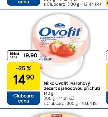 Milko Ovofit Tvarohový dezert - Tesco aktualniletaky.eu