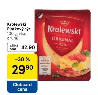Krolewski Plátkový sýr - Tesco aktualniletaky.eu