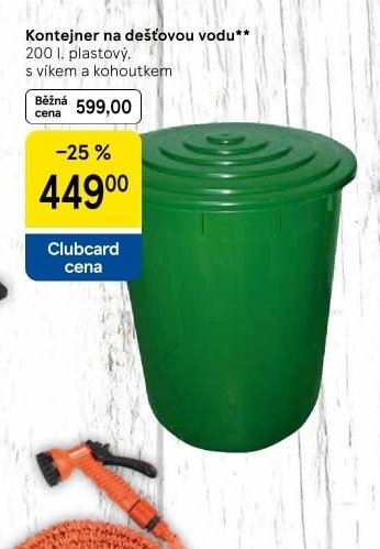 Kontejner na dešťovou vodu 200 l, plastový - Tesco aktualniletaky.eu