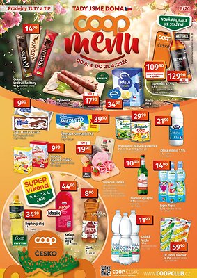 Leták COOP COOP leták - TIP a TUTY Menu platný od 2026-04-08 do 2026-04-21