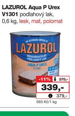 LAZUROL Aqua P Urex V1301 podlahový lak - Barvy a laky drogerie aktualniletaky.eu