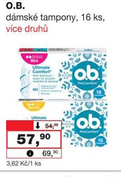 O.B. dámské tampony - Barvy a laky drogerie aktualniletaky.eu